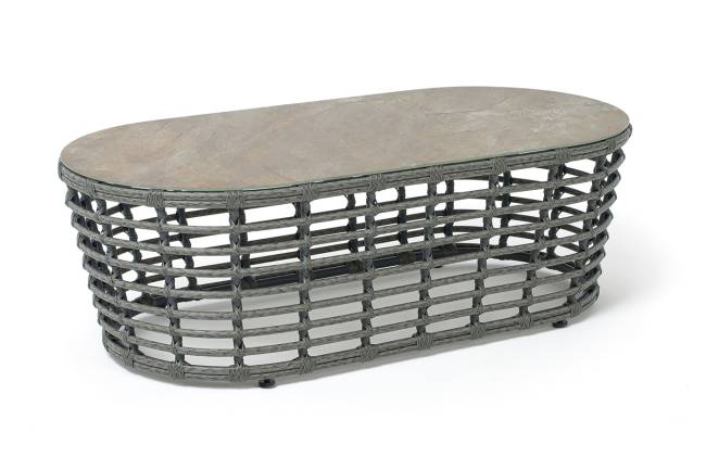 "Валенсия" журнальный столик из искусственного ротанга, цвет серый