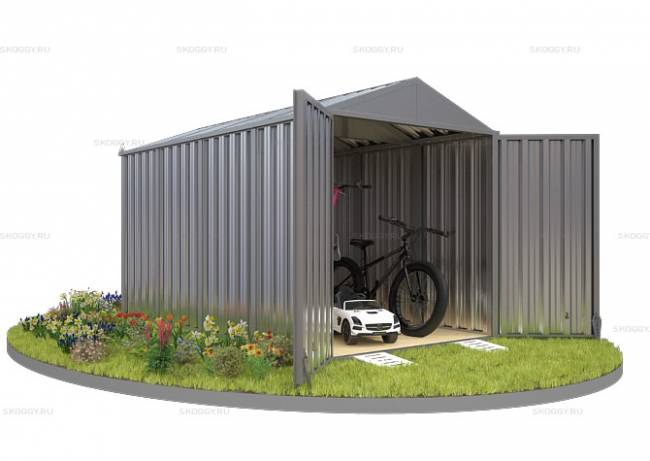 Хозблок SKOGGY секционный с двускатной крышей 4 х 2 м, цинковый
