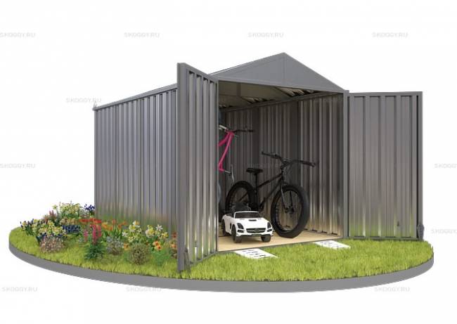 Хозблок SKOGGY секционный с двускатной крышей 4 х 2 м, цинковый