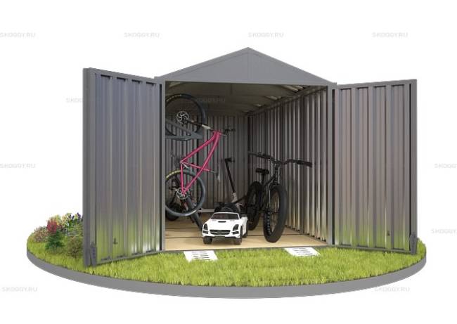 Хозблок SKOGGY секционный с двускатной крышей 4 х 2 м, цинковый