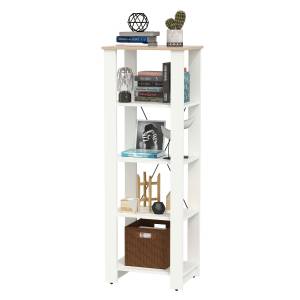 Стеллаж открытый Джастин 13.354 цвет белый шагрень/дуб белый эксклюзив