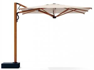 Зонт профессиональный 2.9х2.9 м с подсветкой Astro Timber Light имитация ироко, слоновая кость 2900х2900 мм