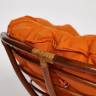 Кресло PAPASAN/ПАПАСАН 23/01 W  /с подушкой/ диаметр подушки 122 см, 115х101х104 см, Pecan (орех), ткань Оранжевый, С 23 Pecan (орех)