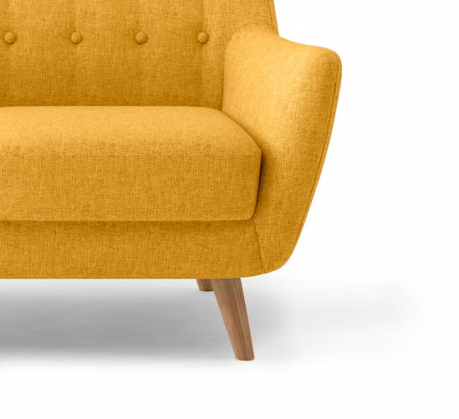 Диван Picasso двухместный горчичный, рогожка