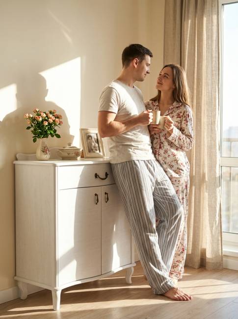 Комод Джульетта с распашными дверцами, молочный дуб Л