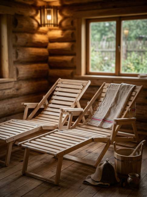 Шезлонг с подлокотниками