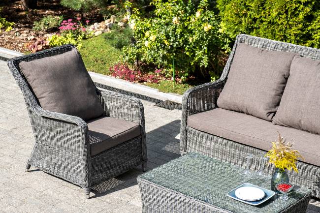 "Гляссе" кресло плетеное из искусственного ротанга, цвет графит "Гляссе" кресло плетеное из искусственного ротанга, цвет графит