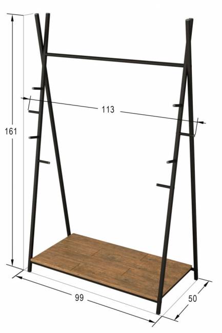 Вешалка гардеробная Калифорния Фелтон, дуб американский